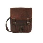 Mens Midi Leather Satchel iPad Shoulder Bag by Vida Vida ideal for iPad Manbag Cross Body Work Travel Bag  