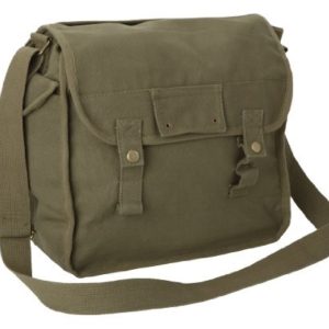 Large Cotton Canvas Side Bag - Olive  