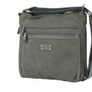 Mens/ Ladies Lorenz Canvas Small Messager Bag/ Shoulder Satchel For Work, Travel (Grey) Approx 28cms x 29cms x 8cms (Open Out To 12cm)  