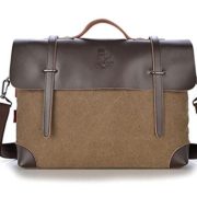 Fansela(TM) Mens Vintage Business Canvas Laptop Messenger Bag/Handbag Brown  