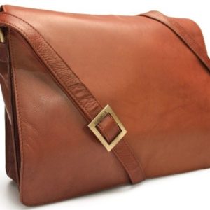 Visconti Ladies Genuine Soft Leather Messenger Style Work Organiser Bag # 753 - Brown  