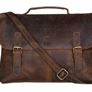 Handolederco Vintage Buffalo Leather Messenger Satchel Laptop Briefcase Men's Bag Crazy Vintage Leather Messenger Briefcase Bag  