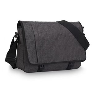 Veevan Mens Casual Flap Laptop Shoulder Messenger Bag (Dark Grey)  