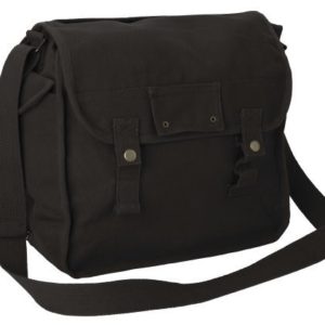 Large Cotton Canvas Side Bag - Black  