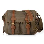 Daditong Men's Vintage Canvas School Military Shoulder Bag Messenger Bag (Army Green)  