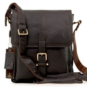 Ashwood Messenger iPad Bag - Benjamin - Dark Brown Leather  