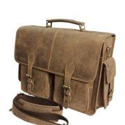 16 Inch Leather Camera Messenger Bag Brown Vintage Shoulder Laptop Briefcase  