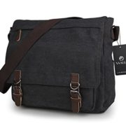 YAAGLE Mens Womens Vintage Retro Canvas Messenger Bag Cross-body Shoulder Bag Laptop Briefcase Travel Bag College University Book Bag Schoolbag Coffee Blue Black Khaki  