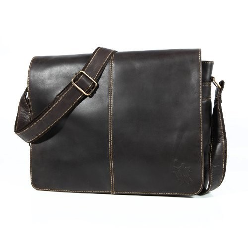 Fine Leather Large Messenger Laptop Bag Shoulder Bag MM1 - Mens Messenger Bags UK