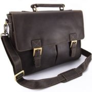 Visconti Hunter Distressed Oiled Leather Work A4 Laptop Briefcase Messenger Bag # 18716 - Oil Brown (Mud)  