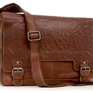 Ashwood Laptop Messenger Bag - 8343 - Tan Leather  