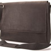 Visconti Hunter Distressed Oiled Leather A4 Work Laptop Messenger Bag # 18516 - Oiled Black  