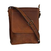 LUST 13 inch genuine buffalo leather messenger bag in vintage style  