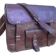 True Grit Leather Rustic Leather 15 Inch Laptop Messenger Briefcase Bag  