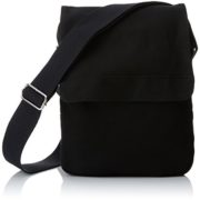 Eshow Men's Small Black Canvas Briefcase Cross Body Messenger Shoulder Casual Satchel Bags  