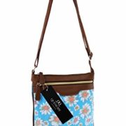 Festival Messenger Cross Body Shoulder Bag Pouch Daisy Floral Print Bags QL1751LB (Light Blue)  