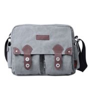 Douguyan Men's Fashion Canvas Messenger Bag Commuter Bag E43603 Grey  