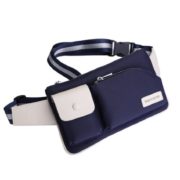 Teemzone Unisex Nylon and Leather Fanny Waist Packs Hip Bum Bags Messenger (Blue)  