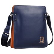 Teemzone Men's Leather Messenger Shoulder School Bag Satchel Cross Body (Blue)  