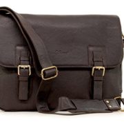 Ashwood Messenger Bag - Laptop Compartment - Jasper - Dark Brown Leather  