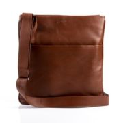 BACCINI messenger bag - shoulder bag MATTEO fits 11", iPad - laptop bag tan-cognac leather  