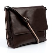 BACCINI sac de messenger ROBERTO - grand - sac à bandoulière approprié pour 14" PC-portable, iPad - besace marron en cuir véritable (37 x 30 x 9 cm)  