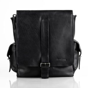 FEYNSINN large messenger bag - shoulder bag ASHTON fits 13", iPad " - laptop bag black leather  