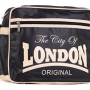 - NEW - Vintage London Messenger Bag | Black & Beige Faux Leather | Robin Ruth UK 2015 | Satchel Bag | London Souvenirs School Bags for Girls Boys & Teenager Flight Bag  