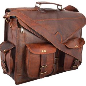 Handmadecraft ABB 18 Inch Vintage Handmade Leather Messenger Bag for Laptop Briefcase Satchel Bag  