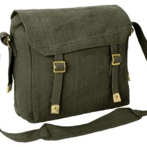 Small Canvas Webbing Messenger Bag -Olive  