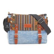 YAAGLE Mens Womens Vintage Printing Canvas Messenger Bag Cross-body Shoulder Bag Laptop Briefcase Hand bag Travel bag College University Book Bag Schoolbag Khaki Grey Coffee Green Blue  