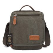 Antwalking 7.2L 8.6"x3.5"x10" Cross body bag Unisex Durable Vintage Multifunction Canvas Cross Body Retro Ipad Bag Tote Messenger Bag Travel Shoulder Bag (Green)  