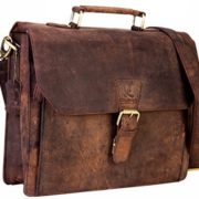 Cuero 14" Leather Office Bag Vintage Leather Messenger Satchel Briefcase Bag for Men's and Women Leather Laptop Macbook Bag  