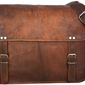 Gusti Leder nature "John 17" Genuine Leather Messenger Shoulder Satchel Business Office Vintage College University 17" Laptop Bag Unisex Brown U28  