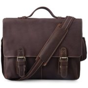 AB Earth Leather Briefcase Messenger Crossbody Shoulder Laptop Bag, M119  