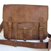 True Grit Leather- "Wilderness" Leather Laptop Messenger Briefcase Crossover Shoulder Bag (16 Inch)  