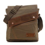 Fansela(TM) Mens Vintage Travel Leisure Canvas Shoulder Bag Messenger Bags Army Green  