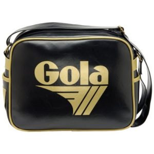 Original Gola Redford Classic Retro 70s Messenger Shoulder Bag black/gold  