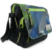 DYNAMIC Design SMALL Canvas Messenger Bag Cross Body Shoulder Unisex by Obsessed (Black & Green)  