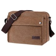 Plemo Unisex British Style Retro Casual Canvas Messenger Bag, Crossbody Shoulder Bag Fits 11 Inch Tablet  