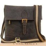 Visconti Flap-Over Midi Messenger Bag A5 - Hunter Leather - 16058 - Oil Brown  