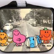 Mr Men Characters Messenger Bag with Mr Tickle, Mr Greedy, Mr Bump and Mr Strong  