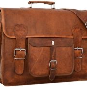 Gusti Leder nature "Leon" Genuine Leather Satchel Business Shoulder Vintage College Uni Messenger 17" Laptop Briefcase Bag Unisex Brown U31  