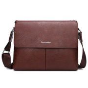 Classic Messenger Bag, Unives Men's Leather Briefcase for Business School Bag Shoulder Bag for work Brown  