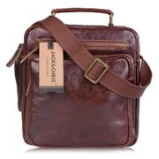 Jack&Chris®Men's Retro Leather Soft Shoulder Strap Messenger Bag Ipad Bag, MBPS004  