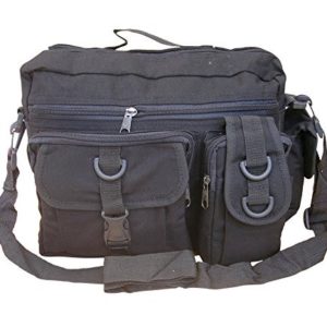 Mens Army Combat Military Travel Shoulder Messenger Satchel Bag Black Surplus New (Black)  