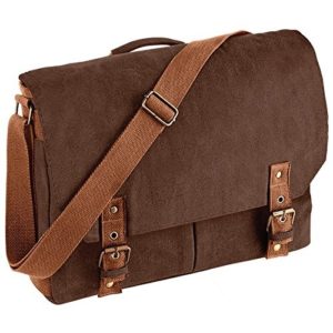 New Quadra Vintage Canvas Satchel Messenger Shoulder Bag Vintage Brown One Size  