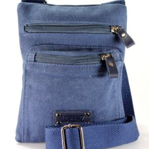 Mens Ladies Lorenz Canvas Messager Bag Shoulder Satchel 100% Cotton Work Travel - Navy  