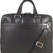 Zavelio Men's Genuine Leather Briefcase Laptop Shoulder Messenger Bag Brown  