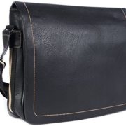 Messenger Bag | High quality Faux Leather | Black | Leather Laptop Bag | Student Bag | Business & Casual  